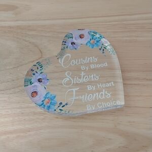 Heart-Shaped Floral Acrylic Accent